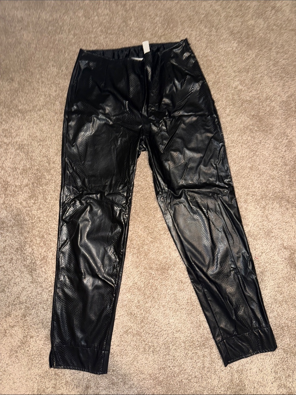 Chico's Black Vegan Leather Ankle Pants - size 1/medium